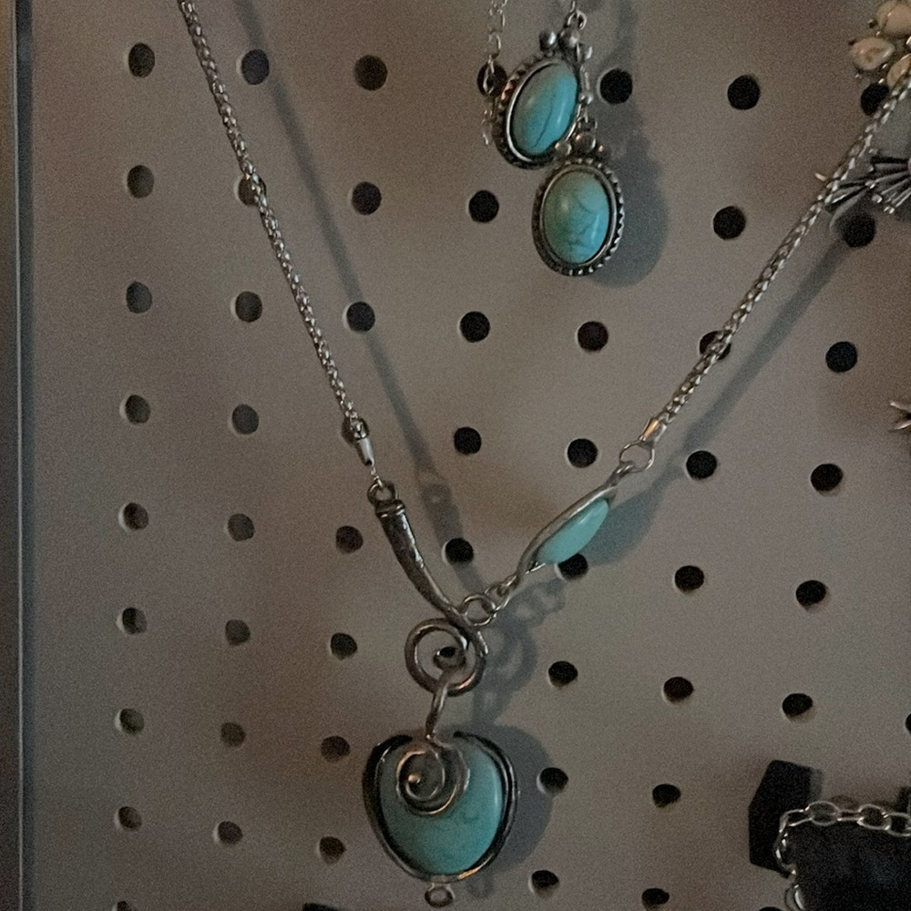 Blue Turquoise and pewter